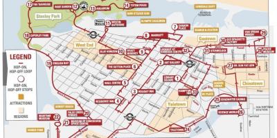 Карта Ванкувера хоп-хоп-офф колица су у целости 