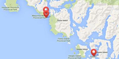Мапа острва Ванкувер топли извори
