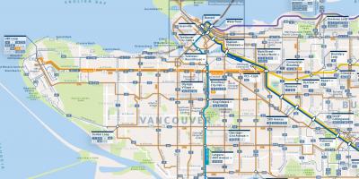 Карта аутобуске линије Ванкувер 