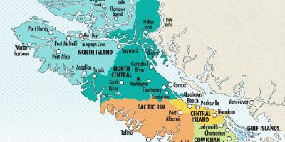 Мапа острва Ванкувер винарије