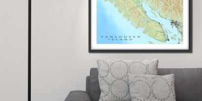 Мапа острва Ванкувер зид