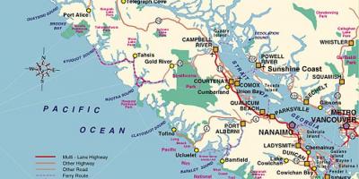 Камповање Острво Ванкувер карта