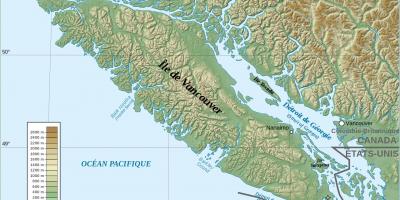Топографска Карта острва Ванкувер 