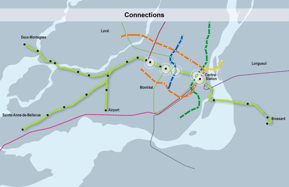 Карта Ванкувера монорельса