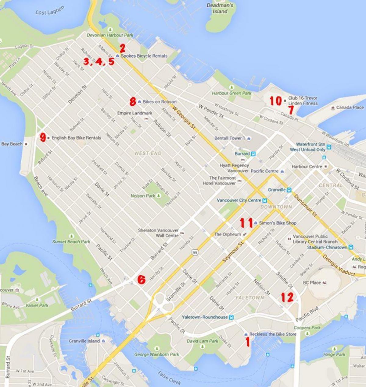 Ванкувер бицикл мапи