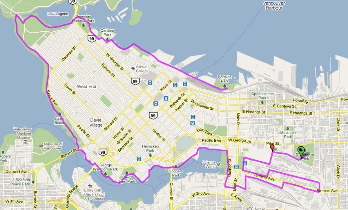 град Ванкувер бицикл мапи