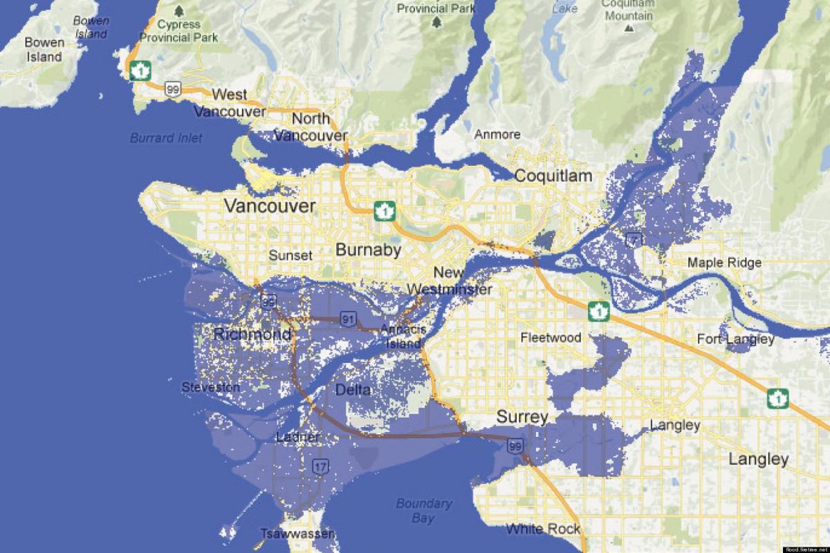 Карта Ванкувера поплаве
