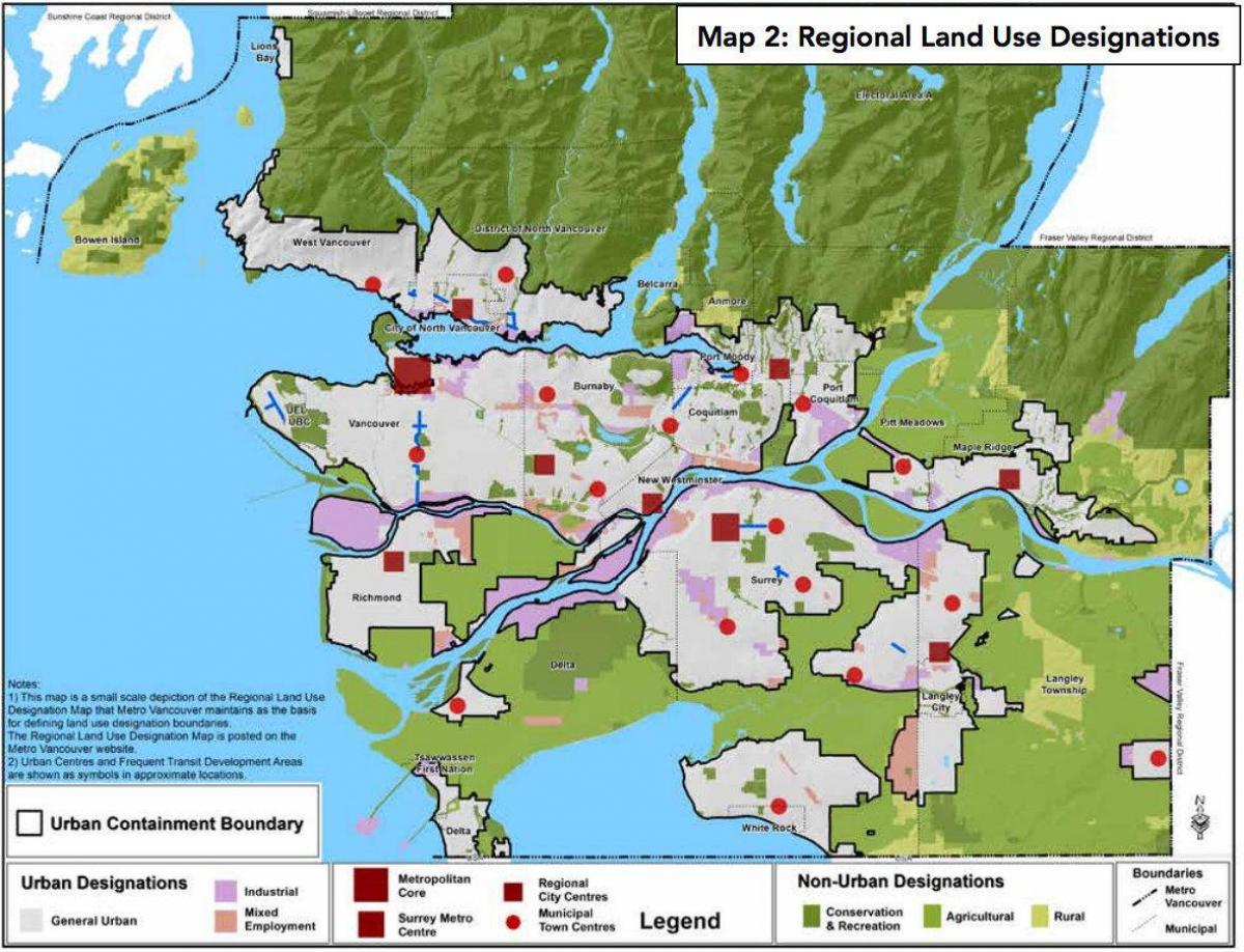 већи Ванкувер регионални простор на мапи