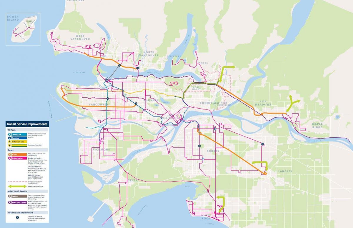транспортни систем Ванкувера мапи