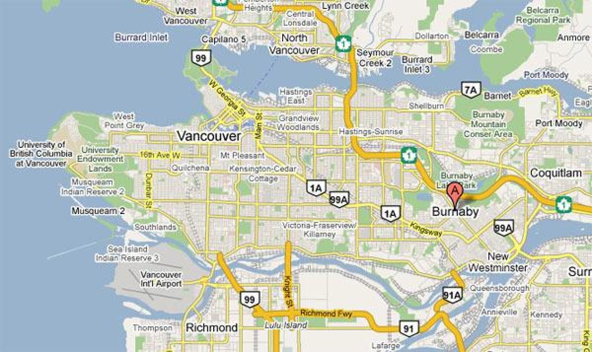 Мапа Града Ванкувер