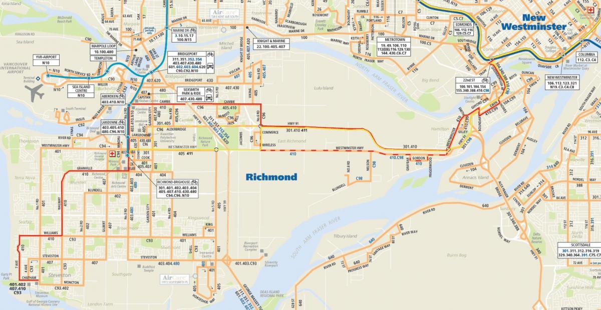 Карта Северне аутобуској Ванкувер 