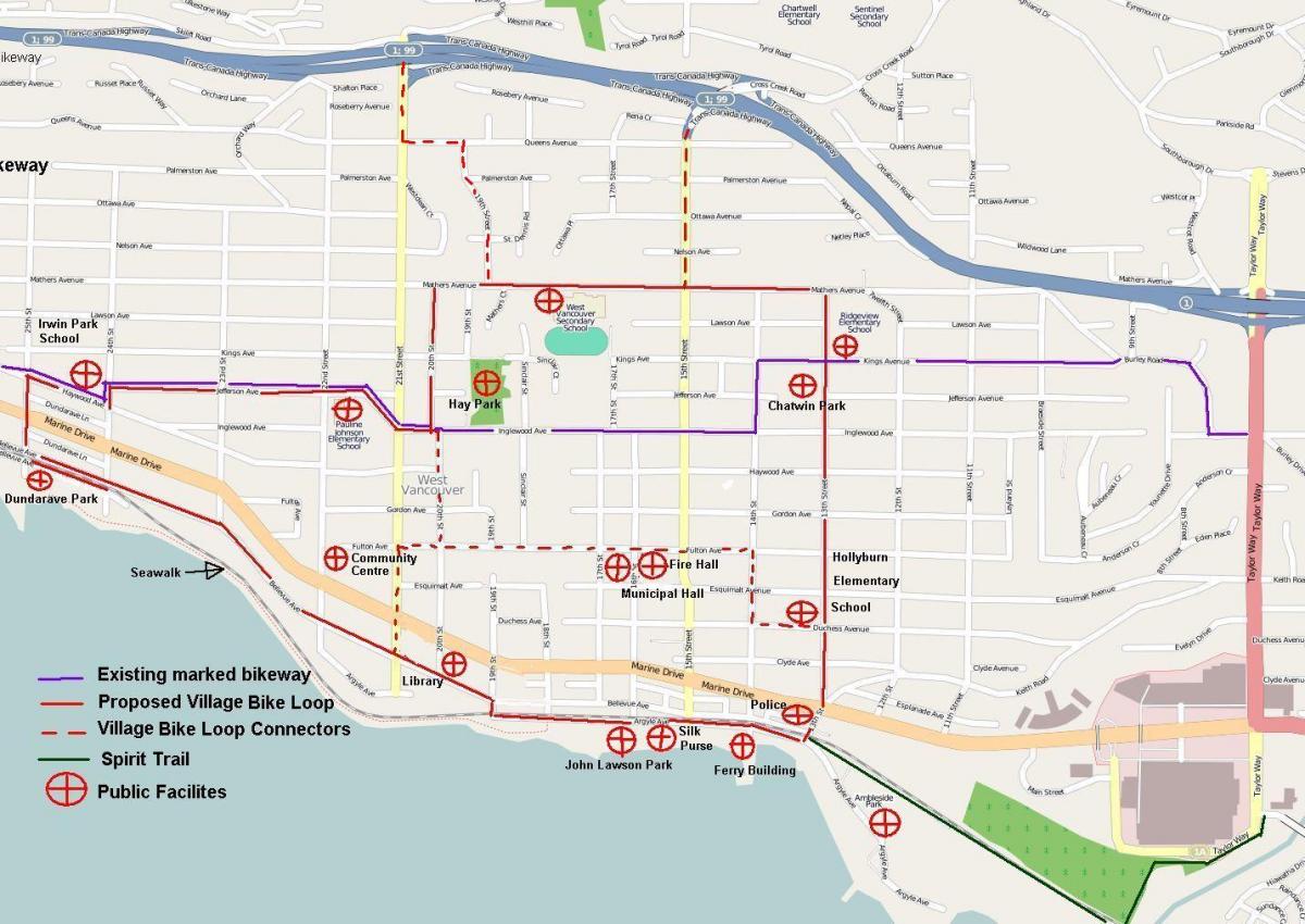 Северни Ванкувер бициклизам мапи