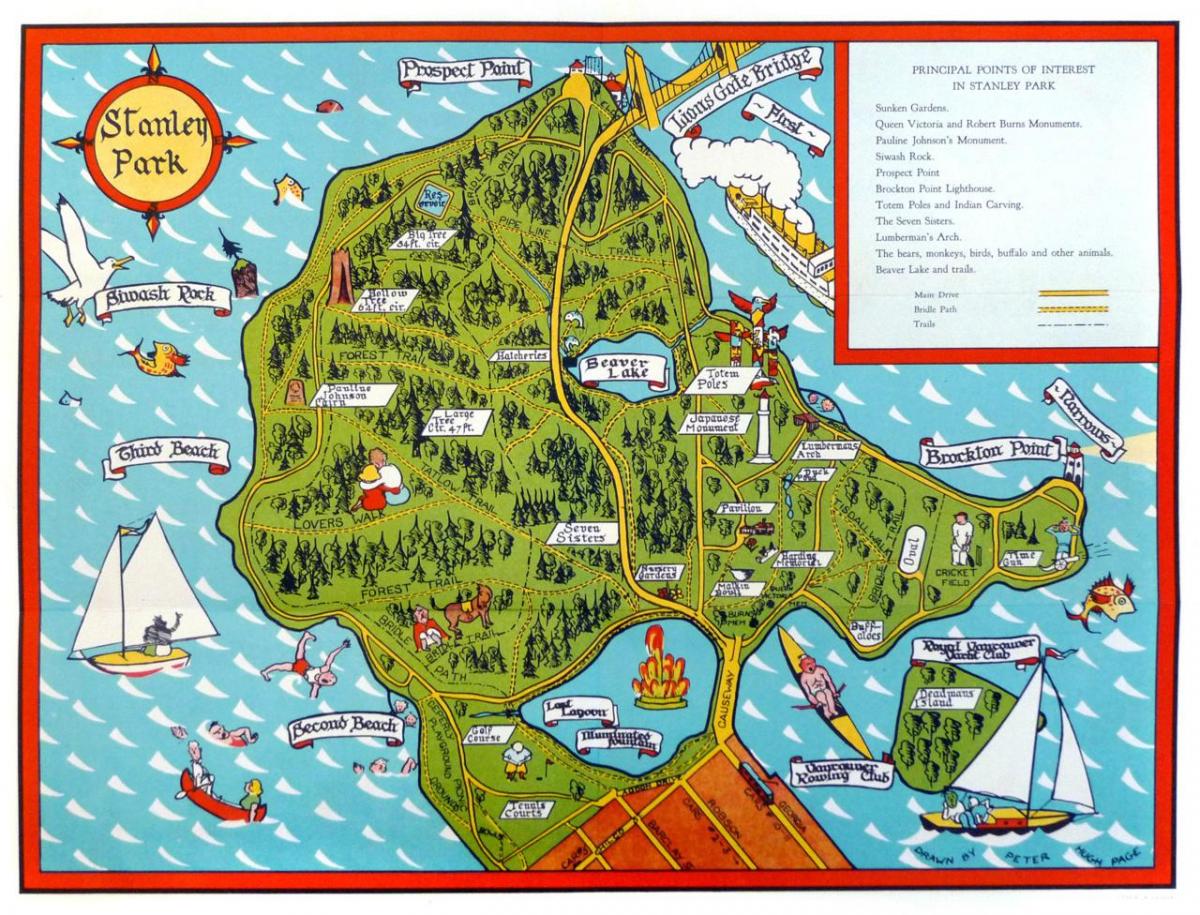 Карта Стенли парк у шетњу