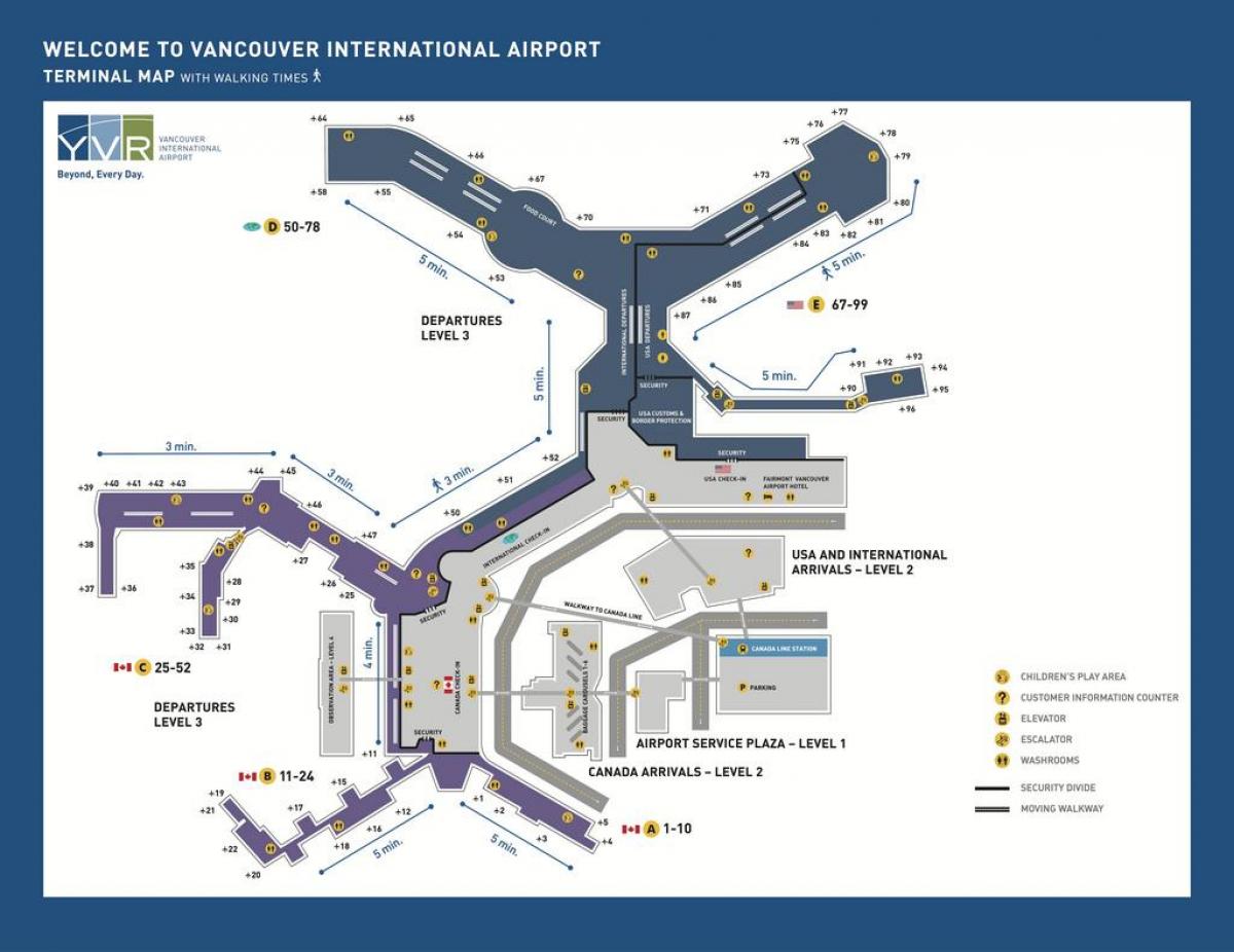 аеродром Ванкувер, Канада карта