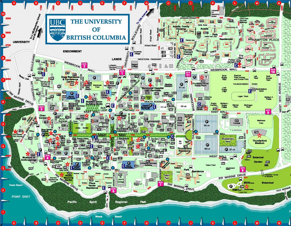 Мапа британске Колумбијски универзитет