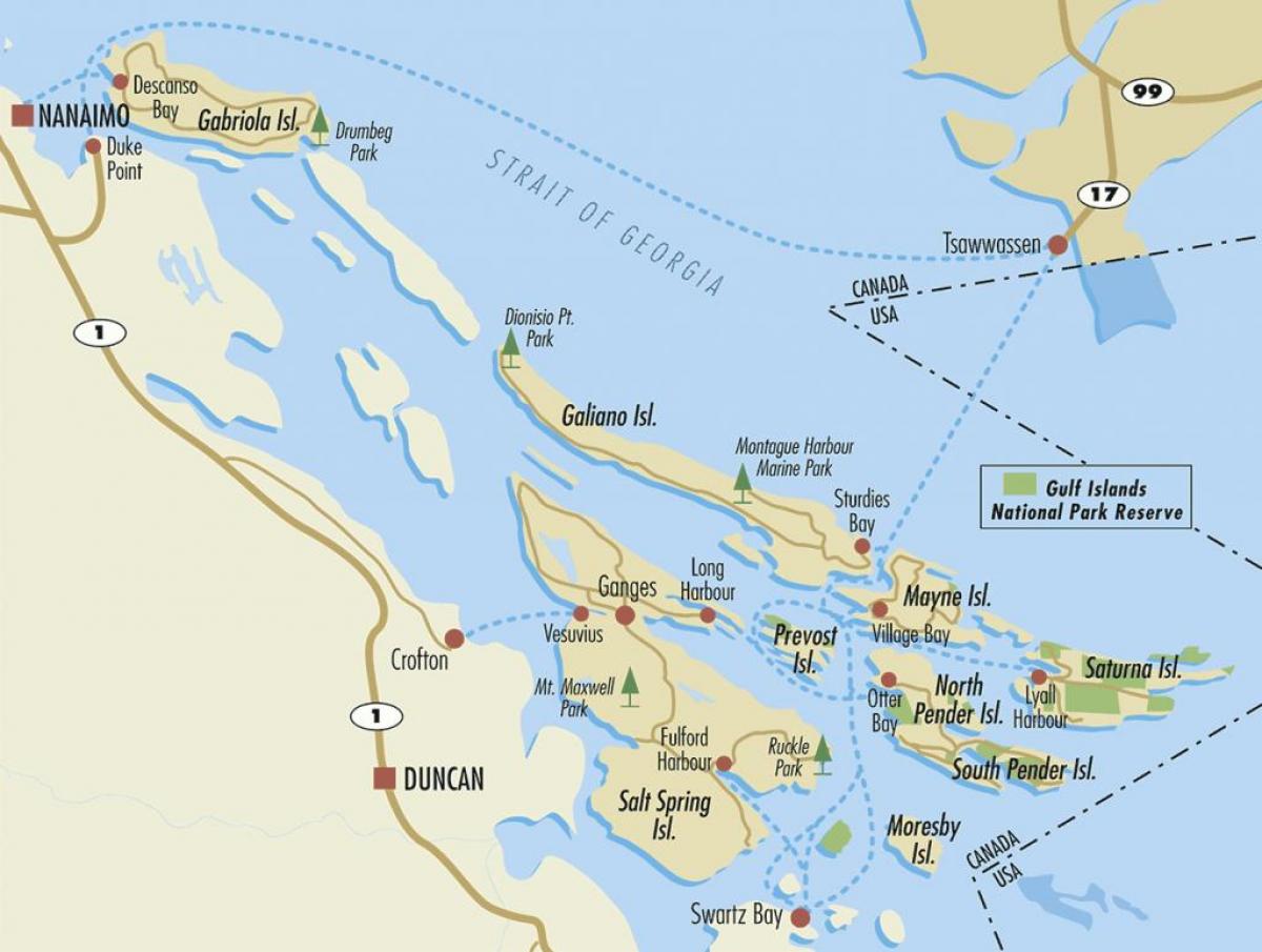 канадски острва карта залива 