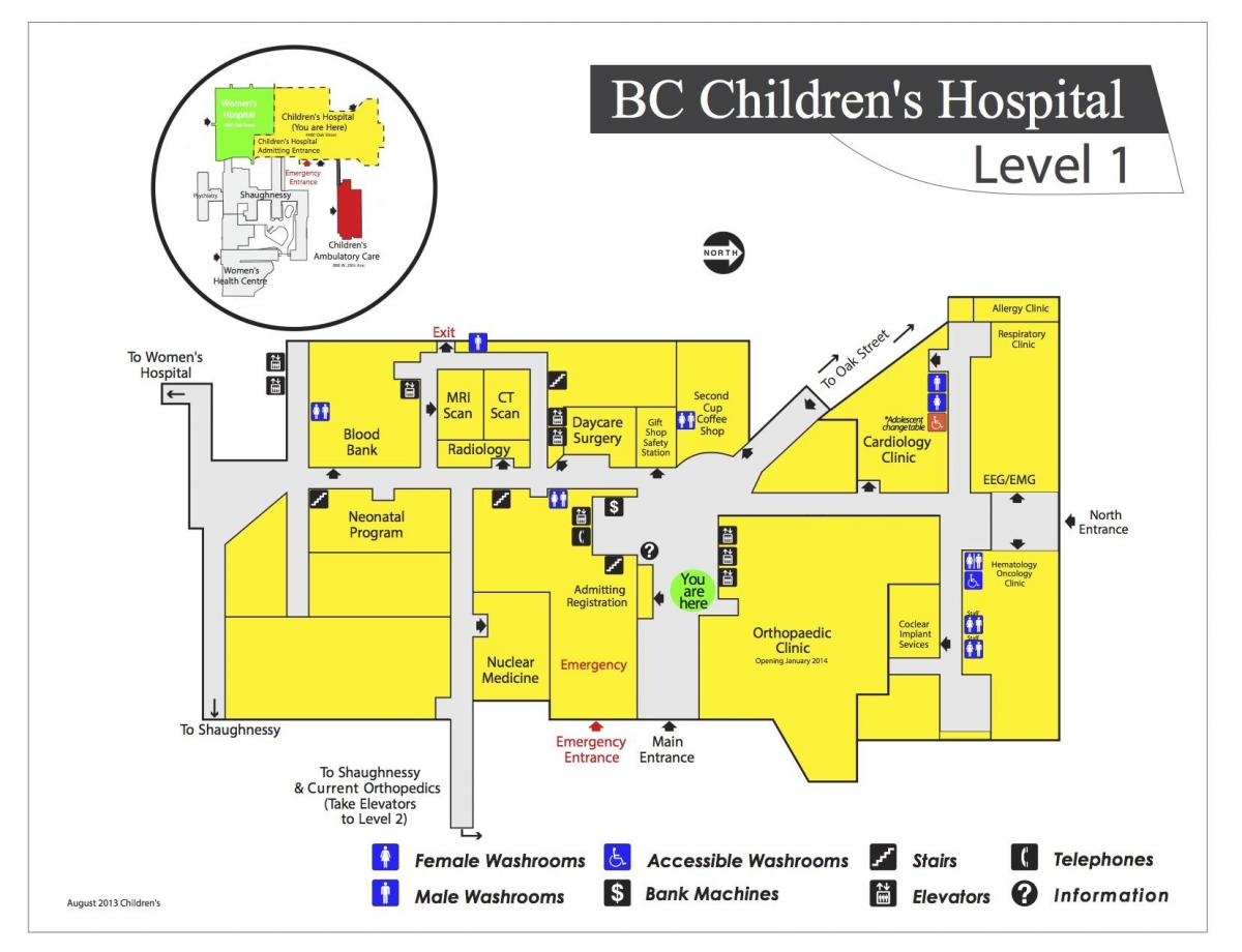 Карта дечја болница Ванкувер