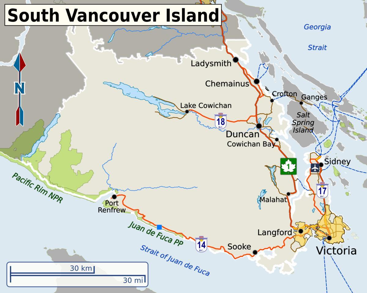 Јужно-Ванкувер карта