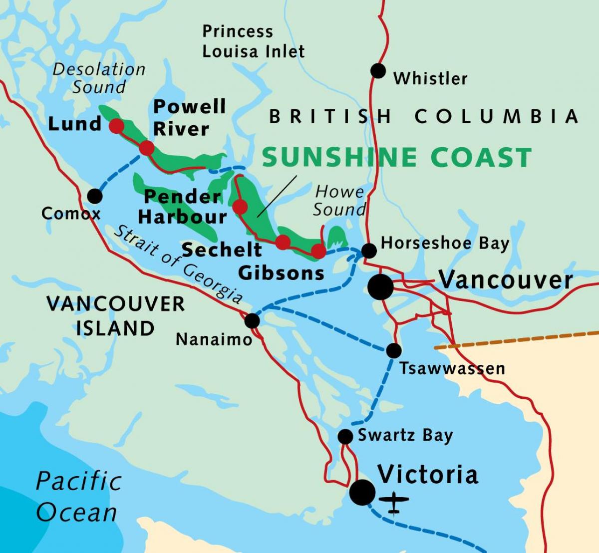 Карта Ванкувера трајект