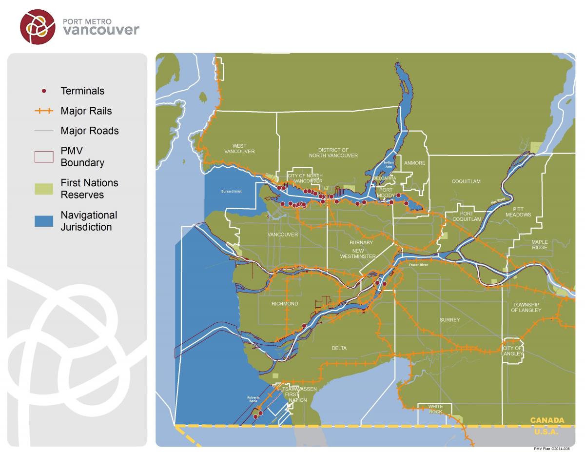 Карта лука метро Ванкувер