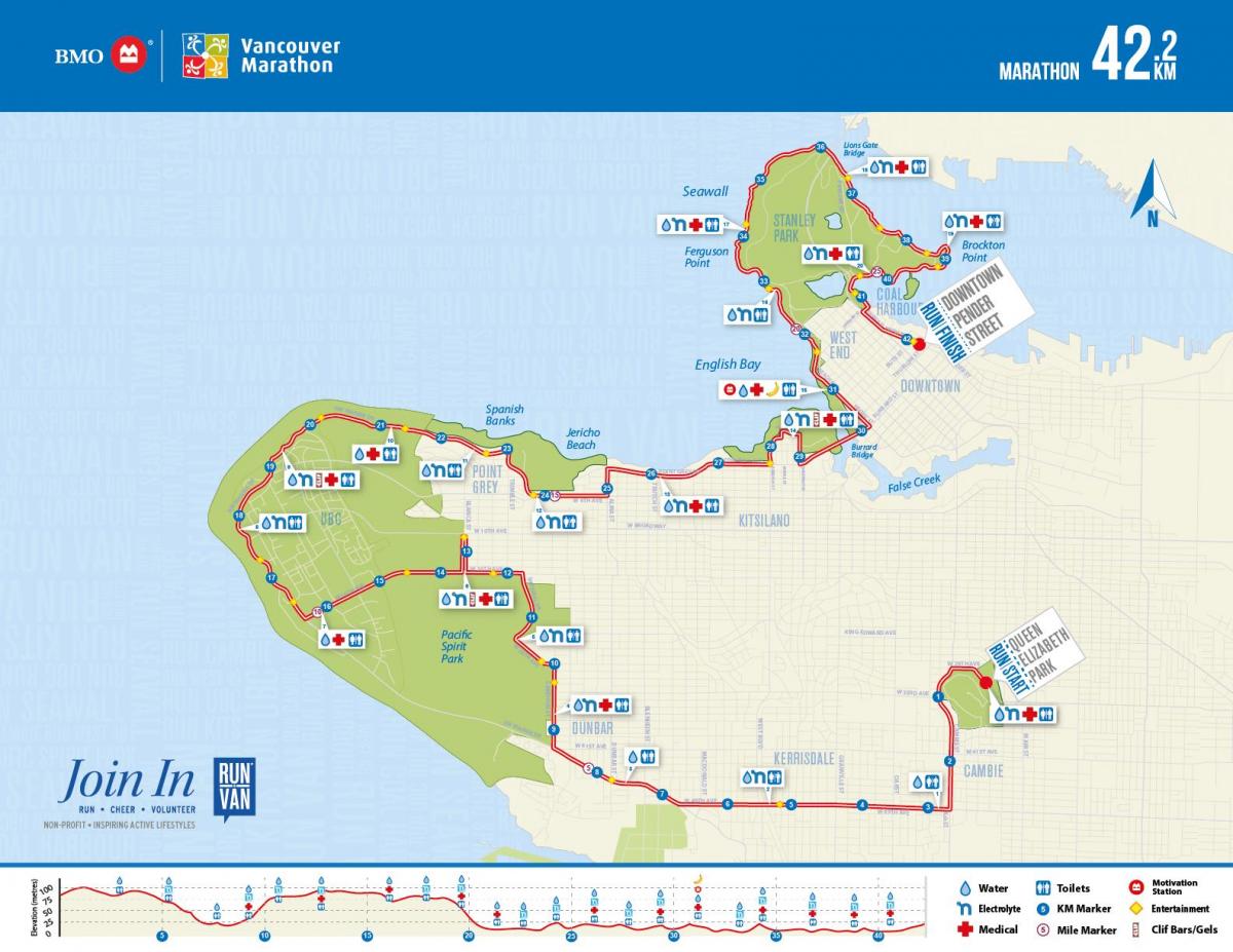 Карта Ванкувера маратон