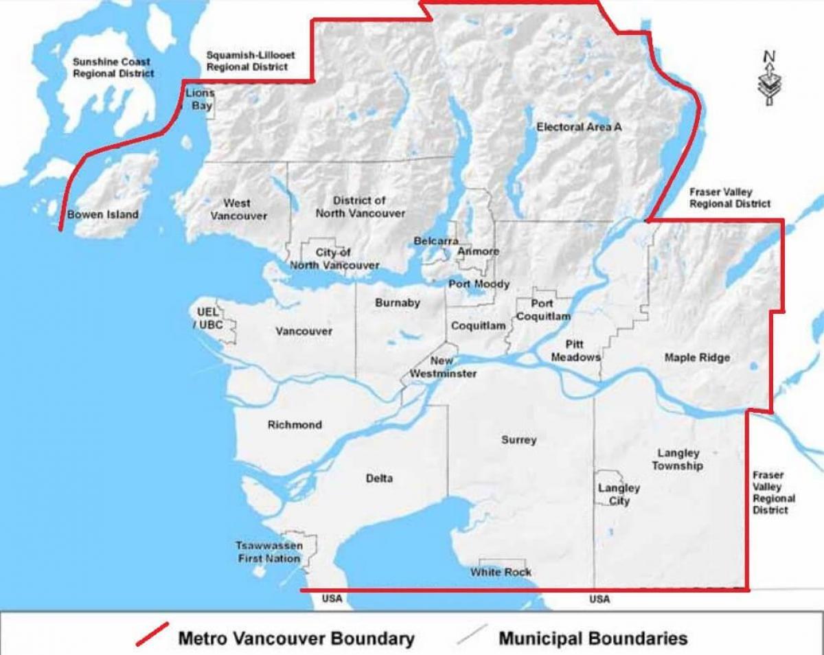 карта Метро Ванкувер 