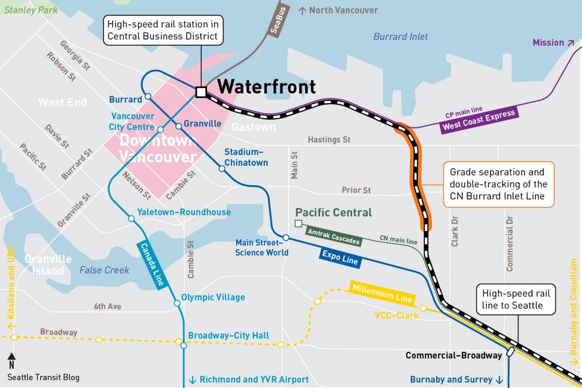 Карта рибњака станице Ванкувер