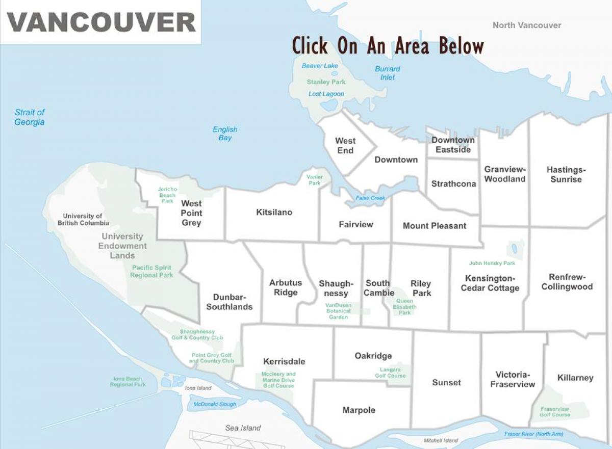 Ванкувер праву карту 