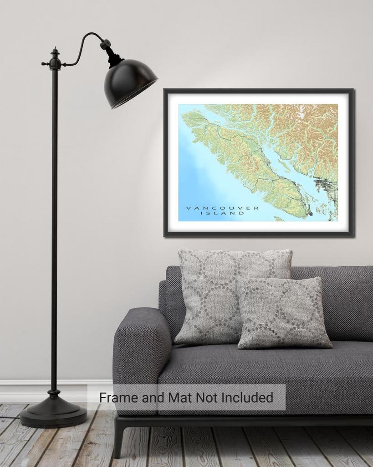 Мапа острва Ванкувер зид