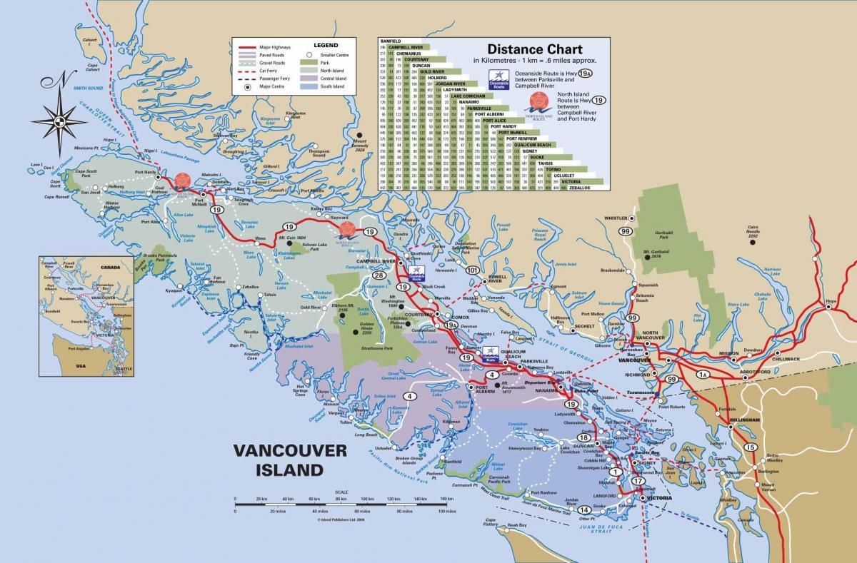острво стазе Ванкувер карта
