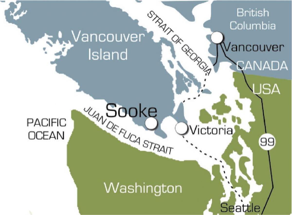 Карта суке острво Ванкувер 