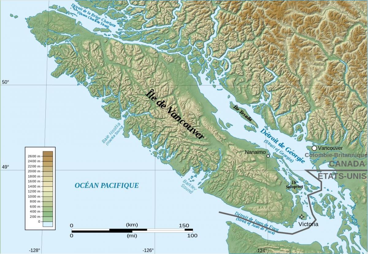 Топографска Карта острва Ванкувер 