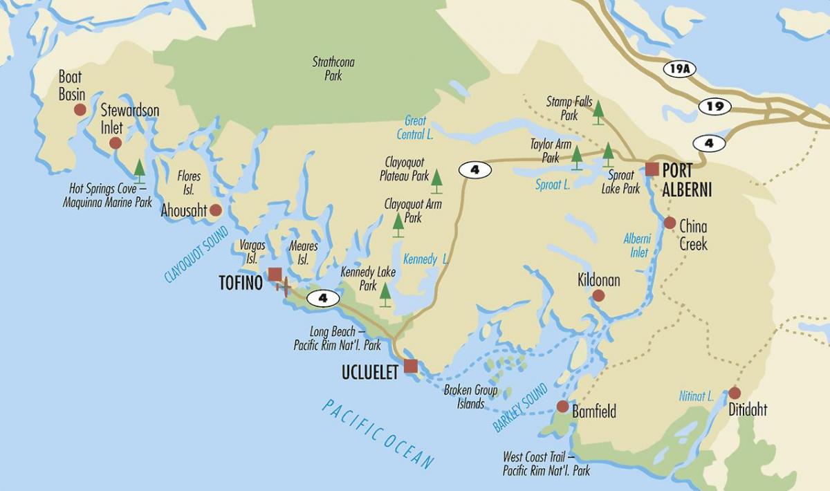Карта юклулет острво Ванкувер 